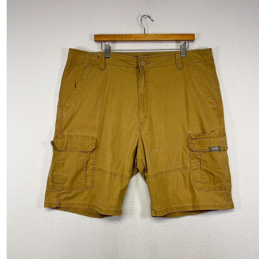 Gorpcore Utility Wrangler Mens 40 Khaki Ripstop Stretch Cargo Shorts 60ACWBI